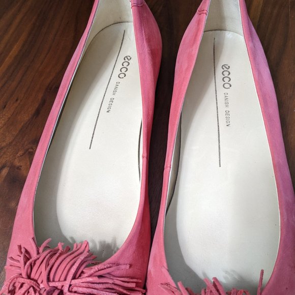 Ecco pom pom pointed toe ballet flats pink/fushia - Picture 5 of 10